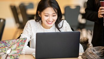 student on computer