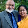An image of Drs. Pallassana and Shyamala Balgopal. They are looking at the camera and smiling.