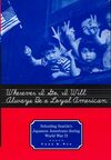 A book cover featuring a black and white photo of several Japanese children leaning out a window, their hands outstretched in the two-fingered sign for either victory or peace. One holds an American flag. Text in cursive-primer print reads: "Wherever I Go, I Will Always Be a Loyal American: Seattle's Japanese American Schoolchildren During World War II." Author Yoon K. Pak.